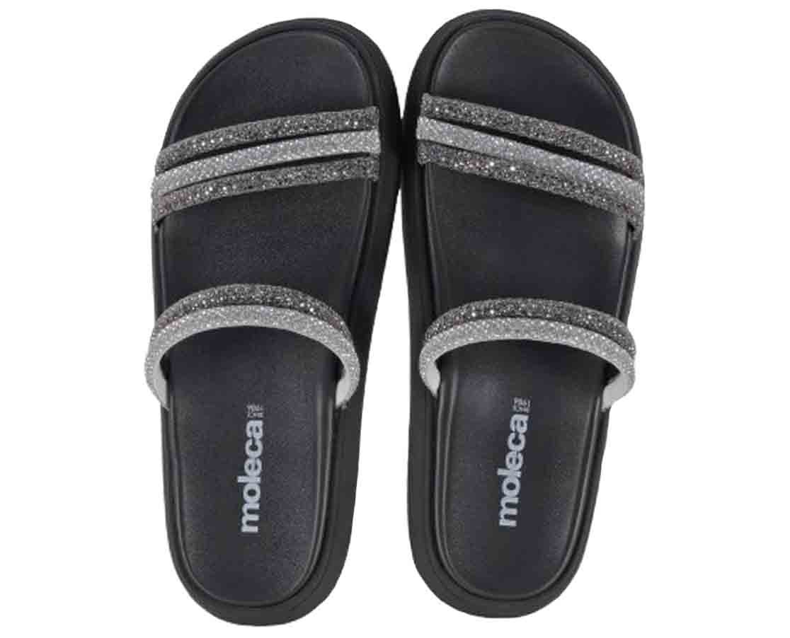 chinelo slide feminino com brilho