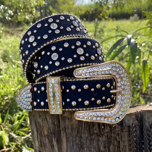 Cinto country feminino com strass
