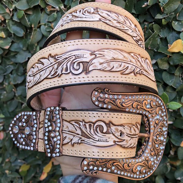 Cinto country feminino couro legítimo