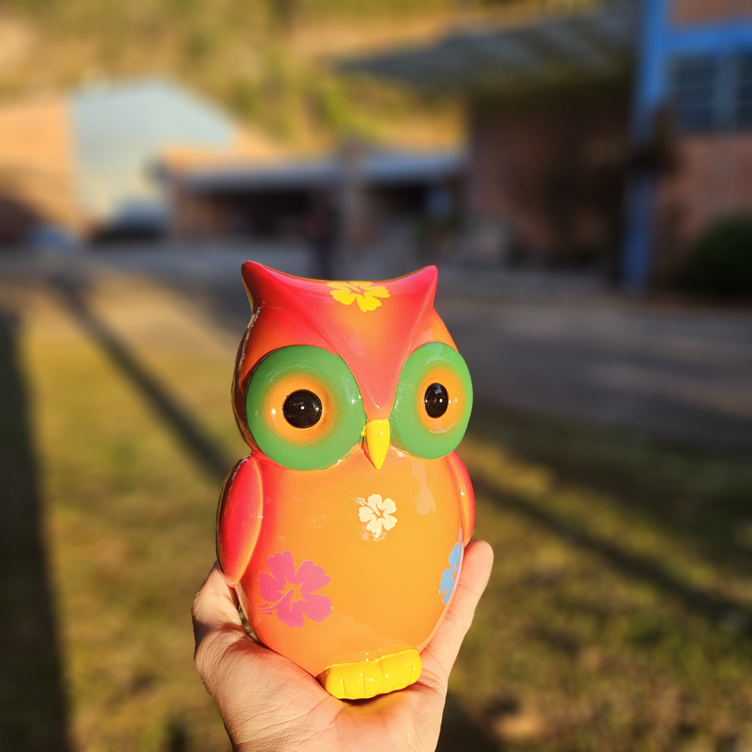 Cofrinho de barro artesanal