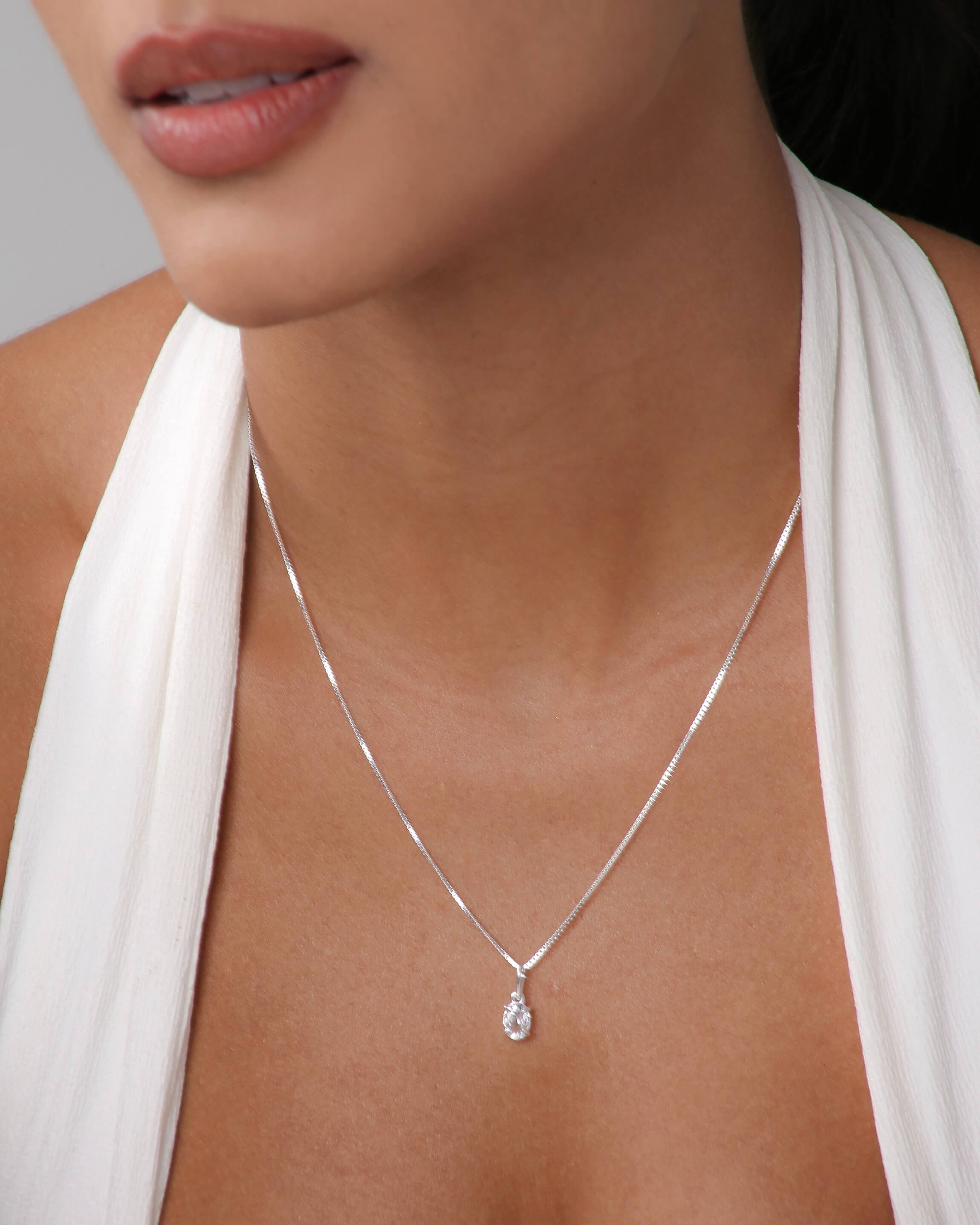 colar prata feminino