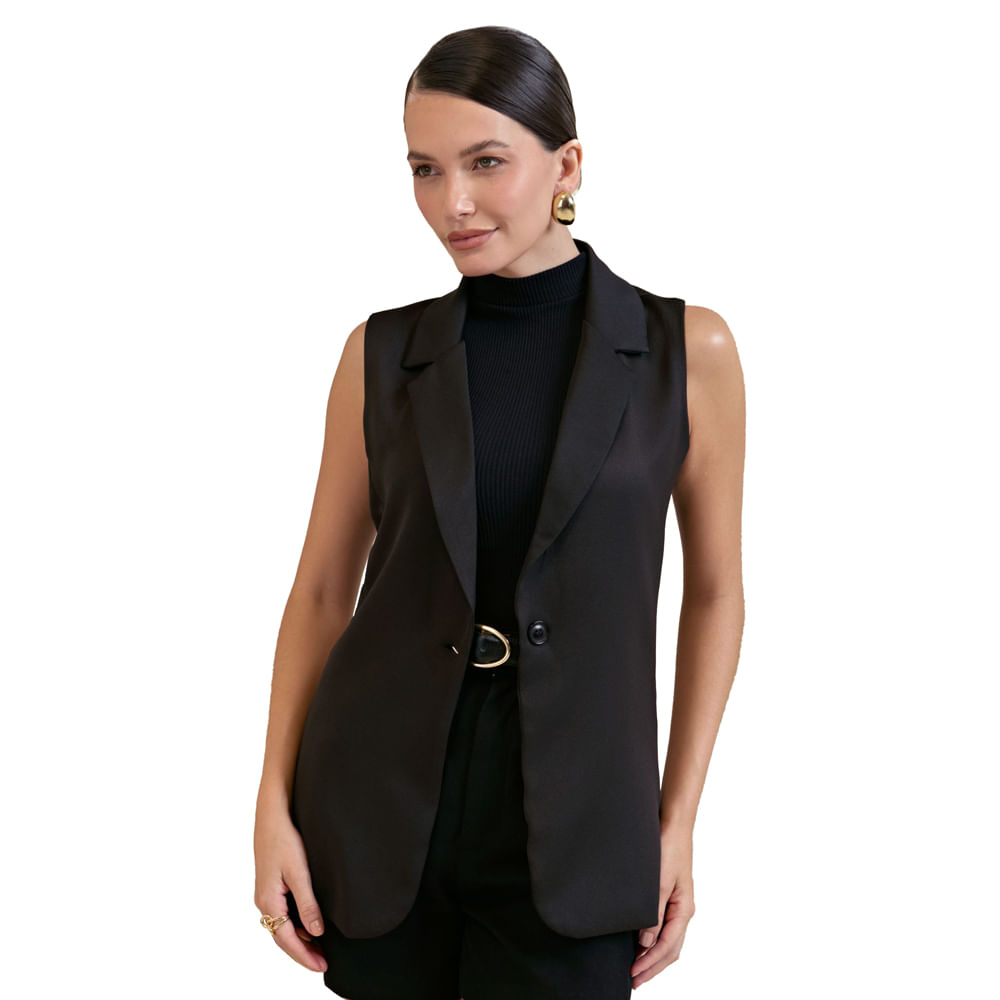 colete alfaiataria feminino decote V