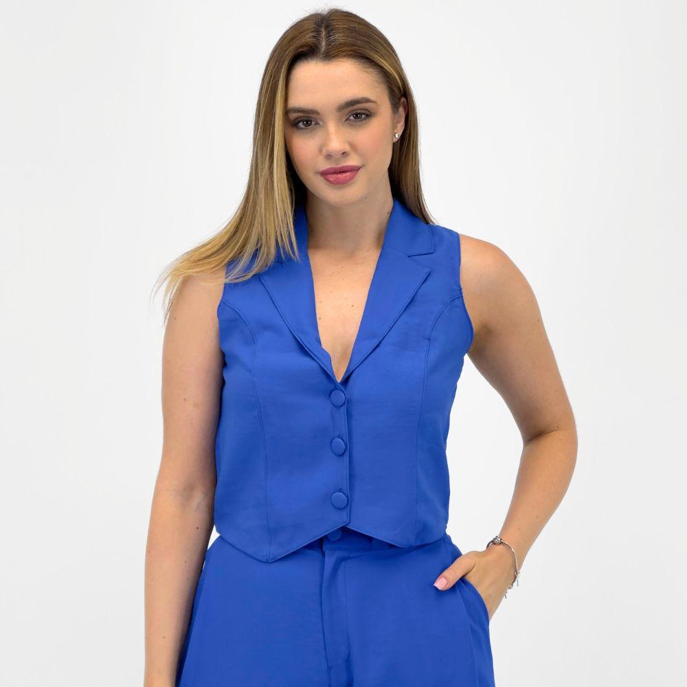 colete alfaiataria feminino linho