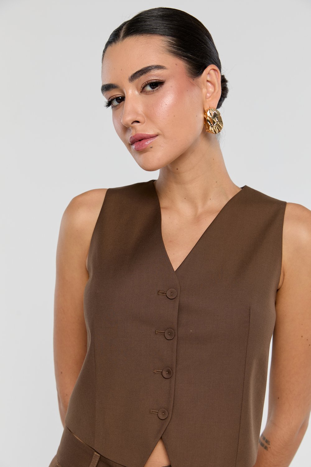 colete alfaiataria feminino off white