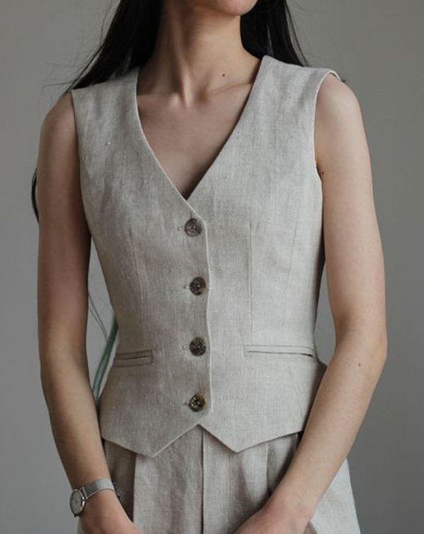 conjunto calça e colete alfaiataria feminino