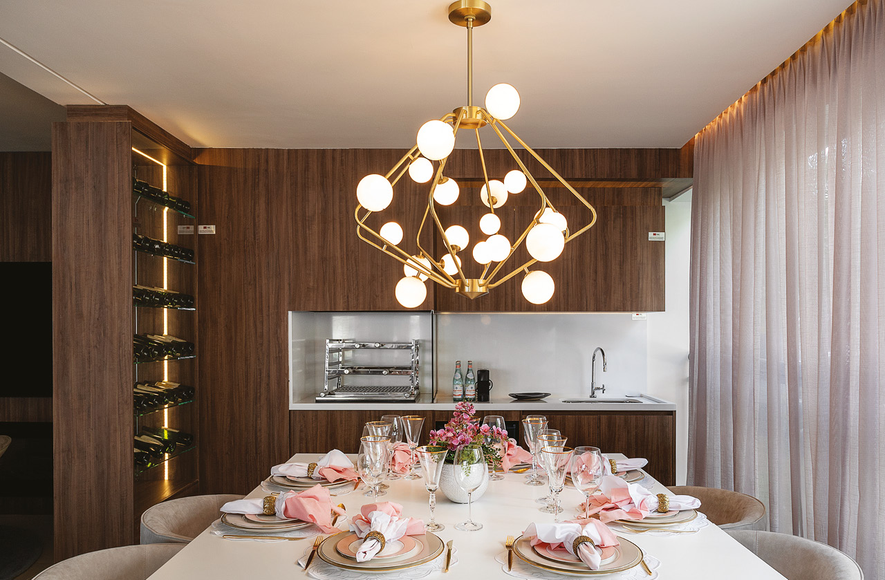 ideias de lustre para sala de jantar pequena