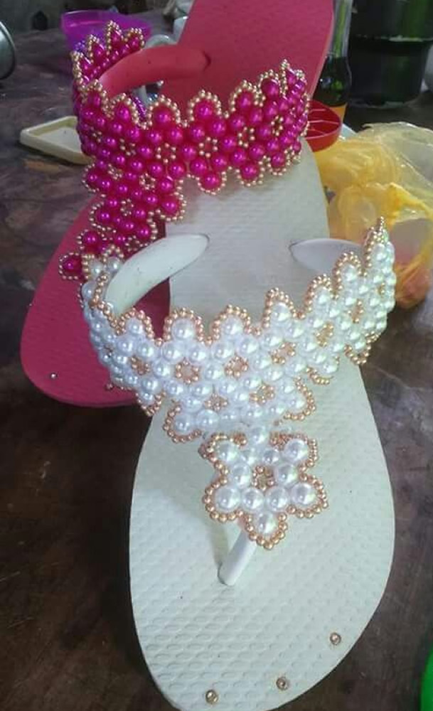 como fazer chinelo com perola passo a passo