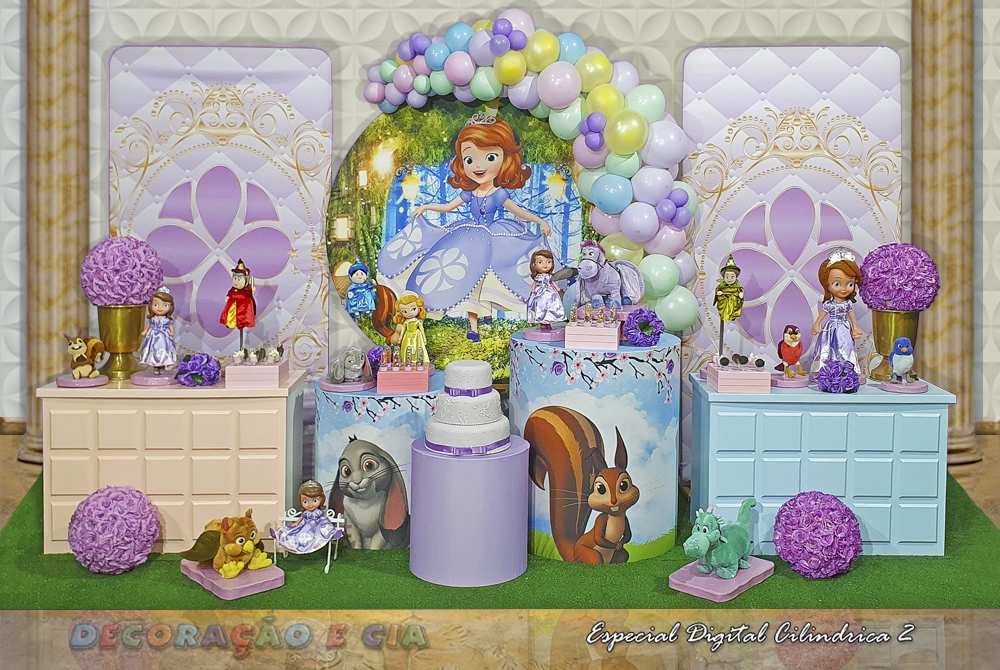 como fazer decoração da princesa sofia