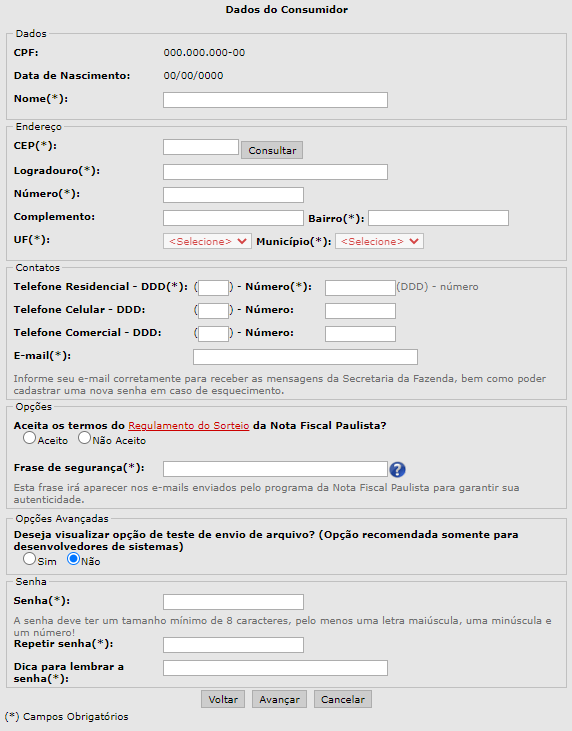 como fazer o cadastro do cpf na nota