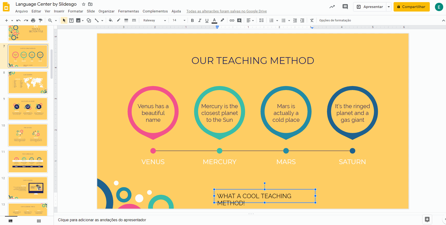 como fazer slide com fotos e textos