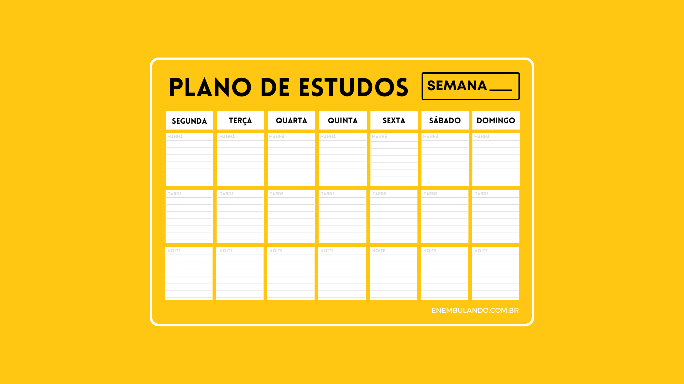como fazer um calendario de estudos