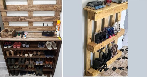 como fazer uma sapateira de pallet