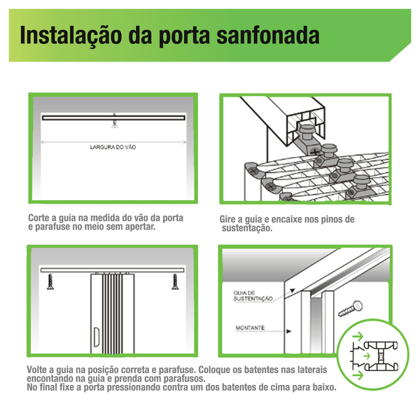 como instalar porta sanfonada de PVC no banheiro