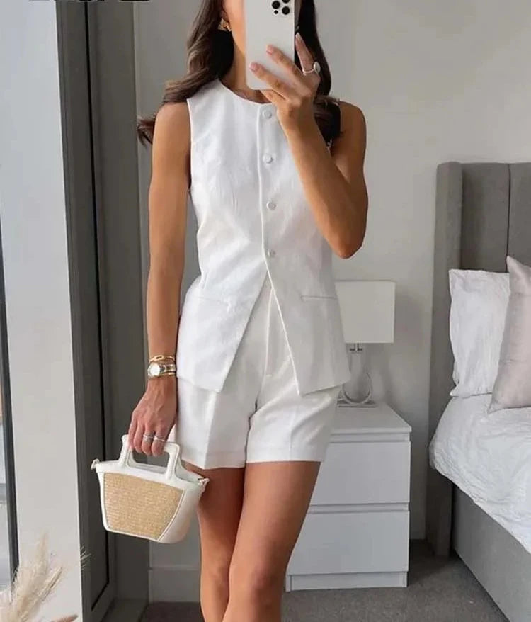 Conjunto de alfaiataria com calça pantalona