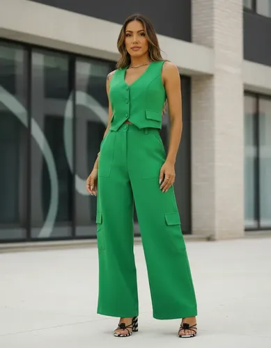 Conjunto de alfaiataria acetinado