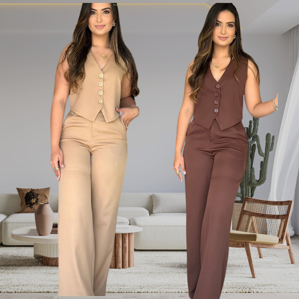 Conjunto de alfaiataria acetinado