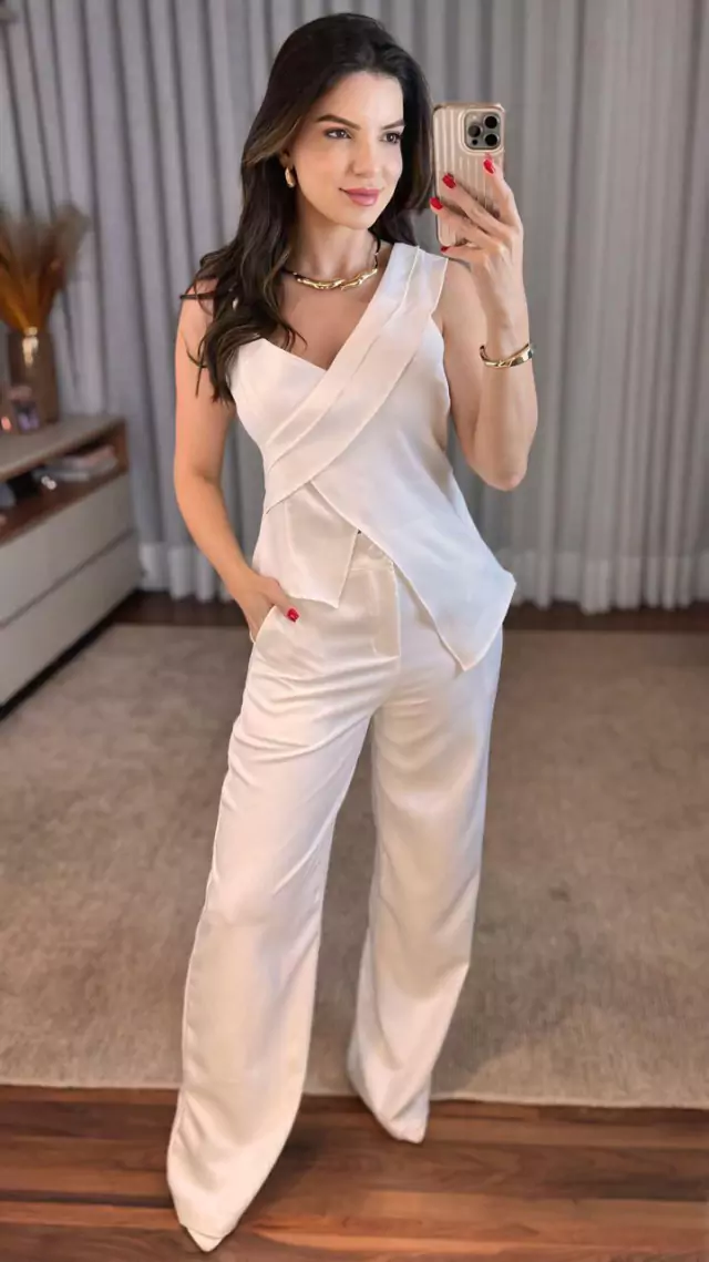 Conjunto de alfaiataria cropped