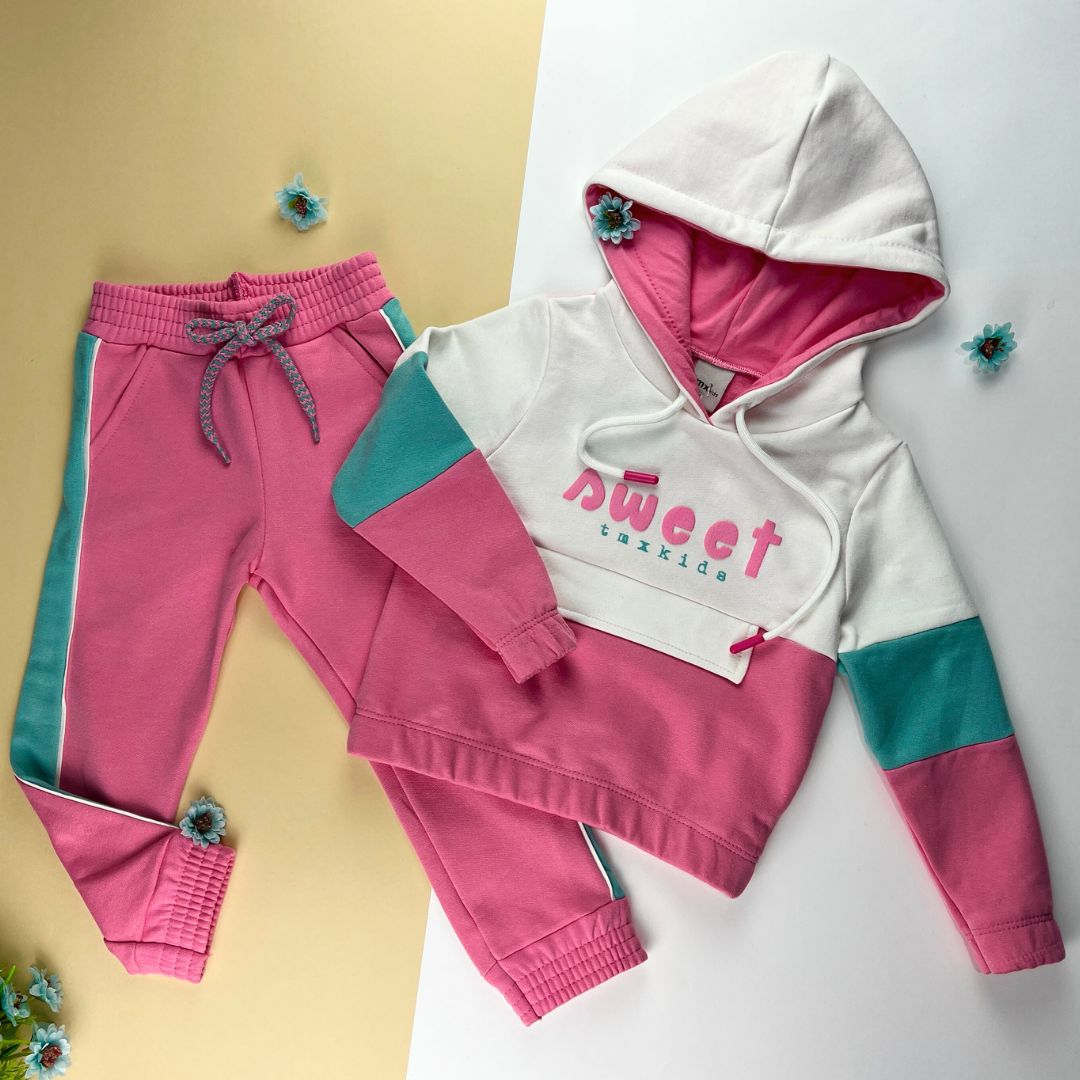 Conjunto moletom matelado feminino casual chic