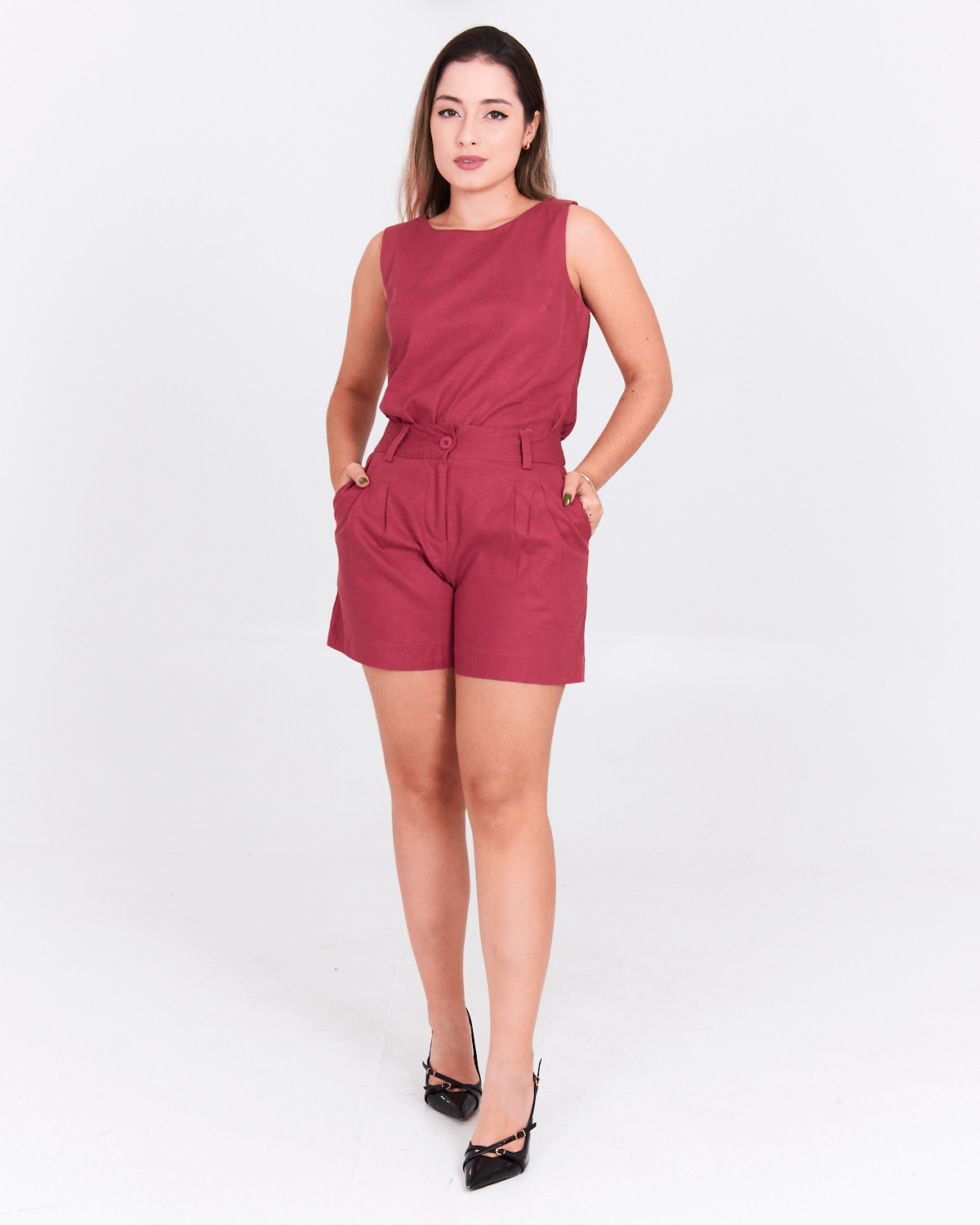 conjunto feminino short saia e blusa