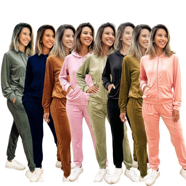 conjunto plush feminino com capuz