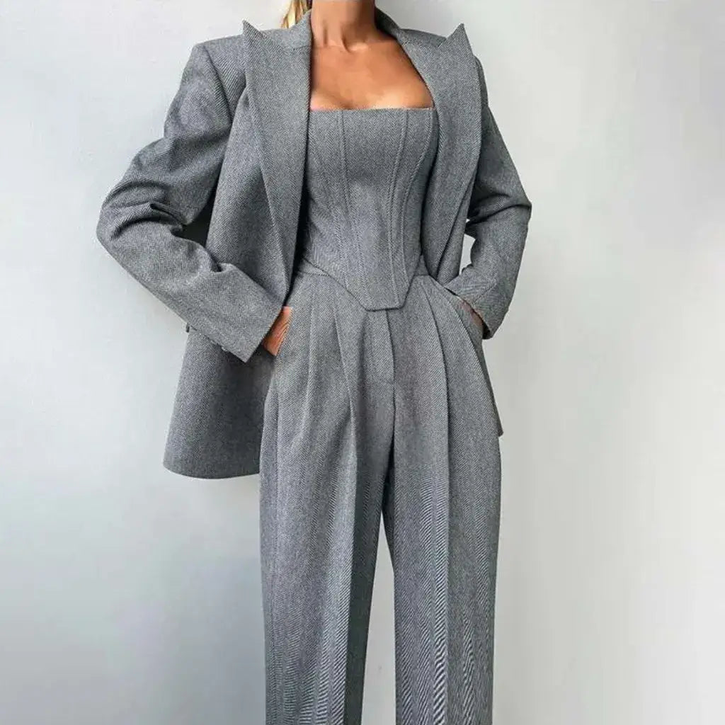 conjunto social feminino saia e blazer