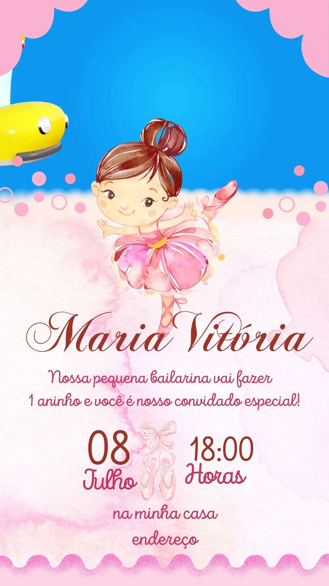 convite de aniversário WhatsApp