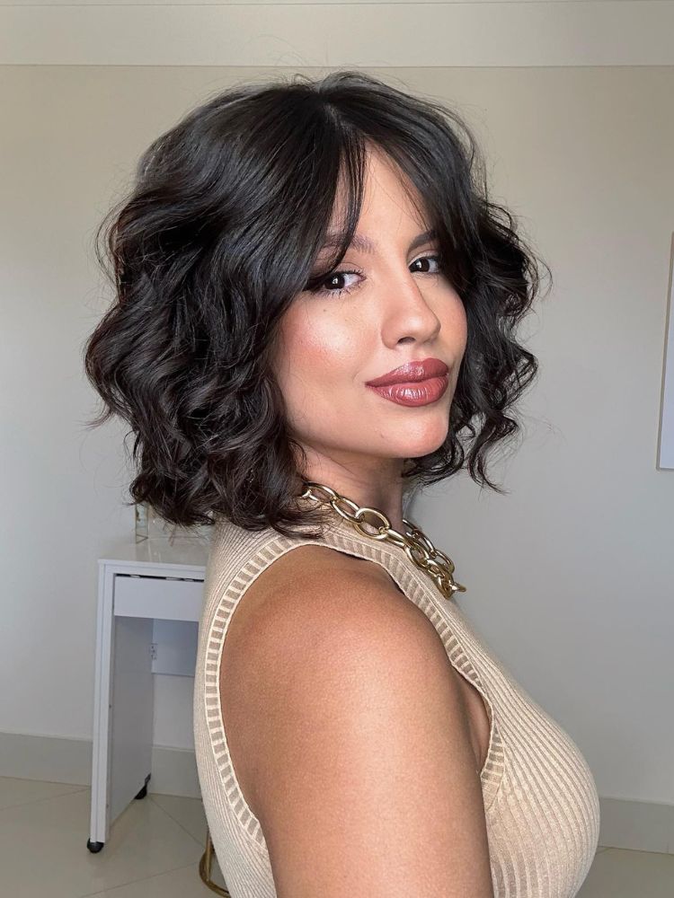 chanel repicado com franja lateral para rosto redondo passo a passo