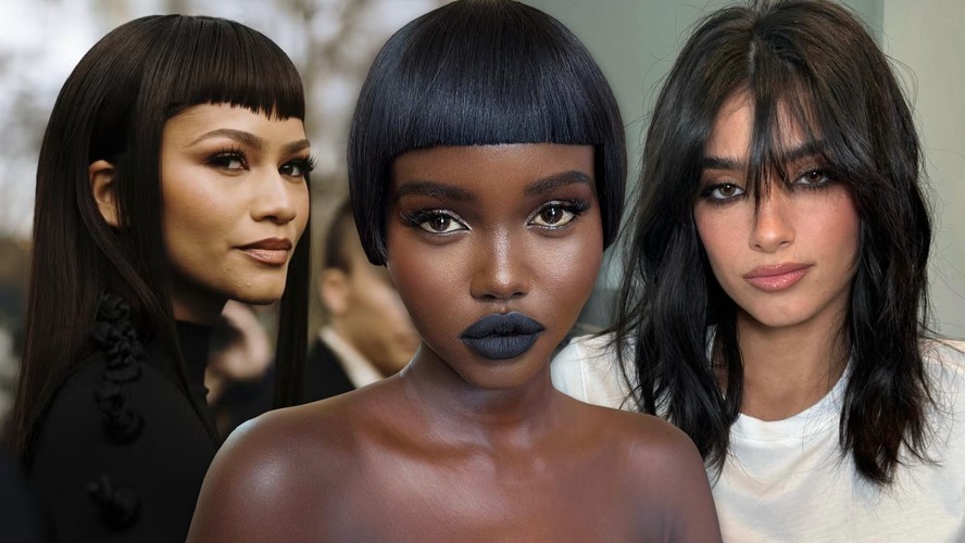 corte de cabelo com franja