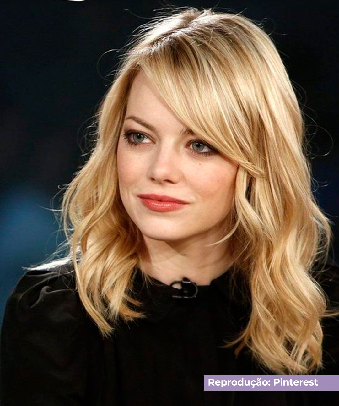 corte de cabelo médio com franja