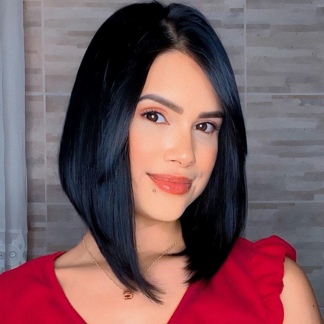 corte de cabelo medio para cabelo liso