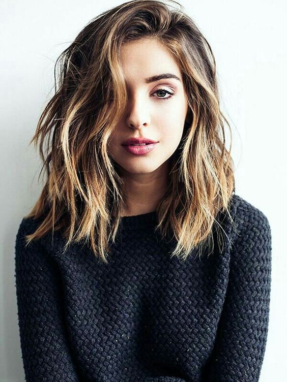 long bob com franja