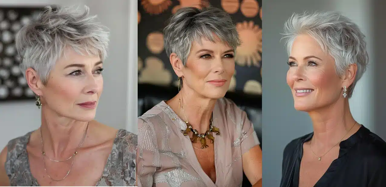 Mais Estilo
4. Cabelos Grisalhos e o Poder do Pixie Cut
5. Como Escolher o Pixie Ideal para o Seu Formato de Rosto