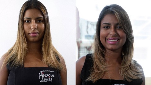 cortes de cabelo médio repicado com franja lateral