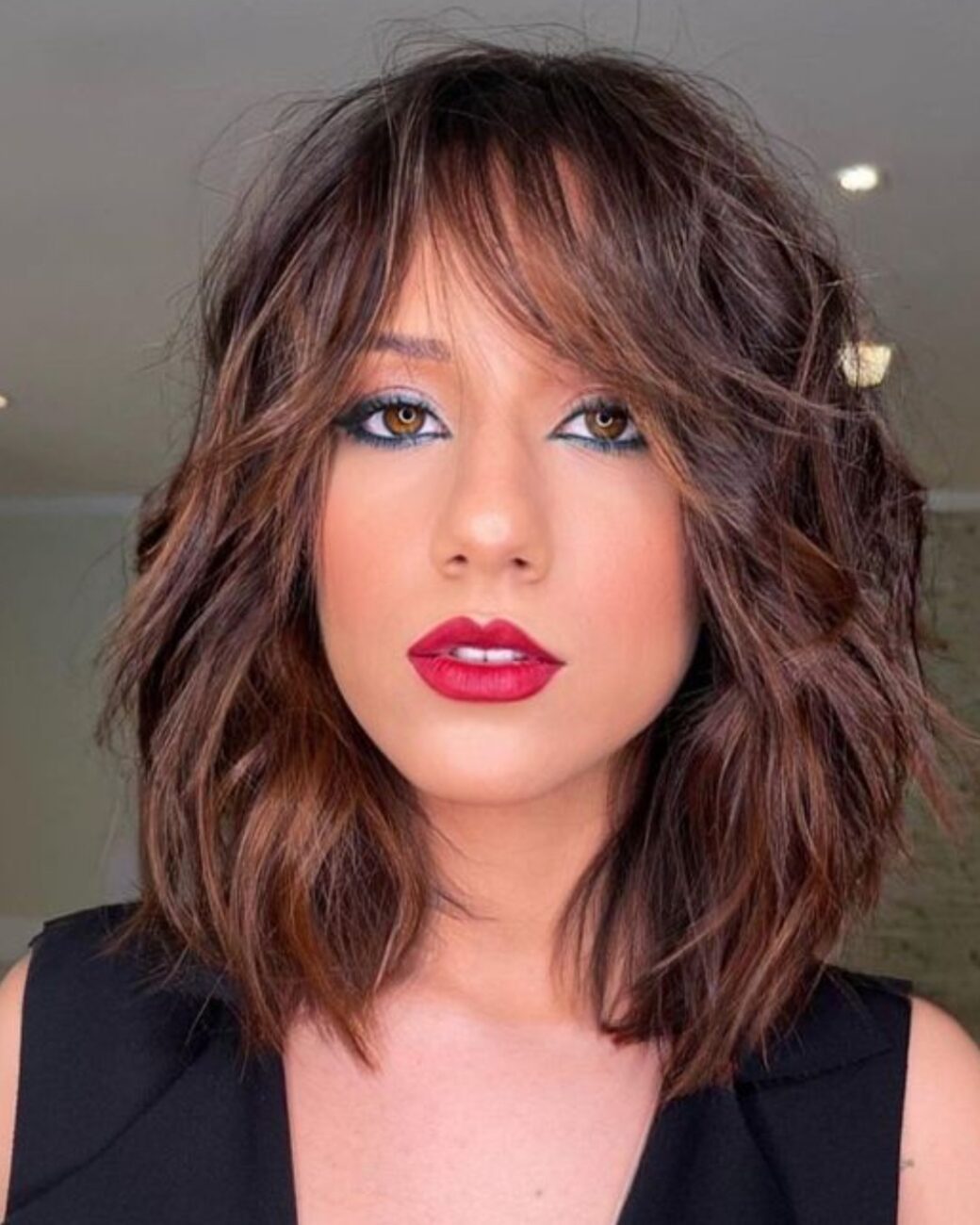 erros comuns ao cortar cabelo médio repicado com franja