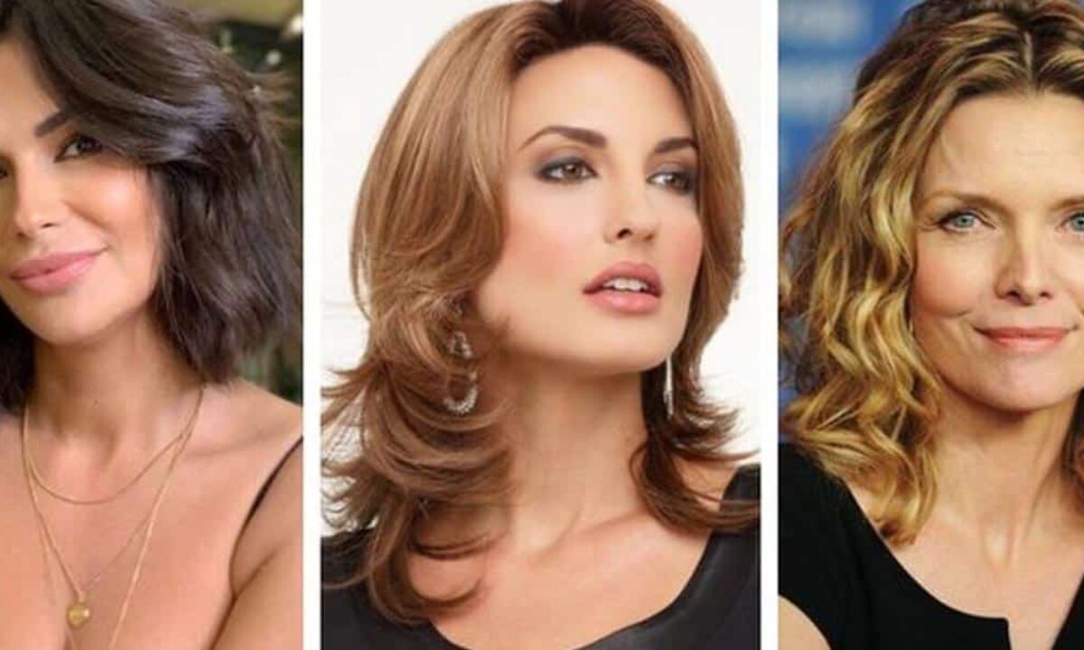 franja lateral para rosto redondo mulheres 50 anos