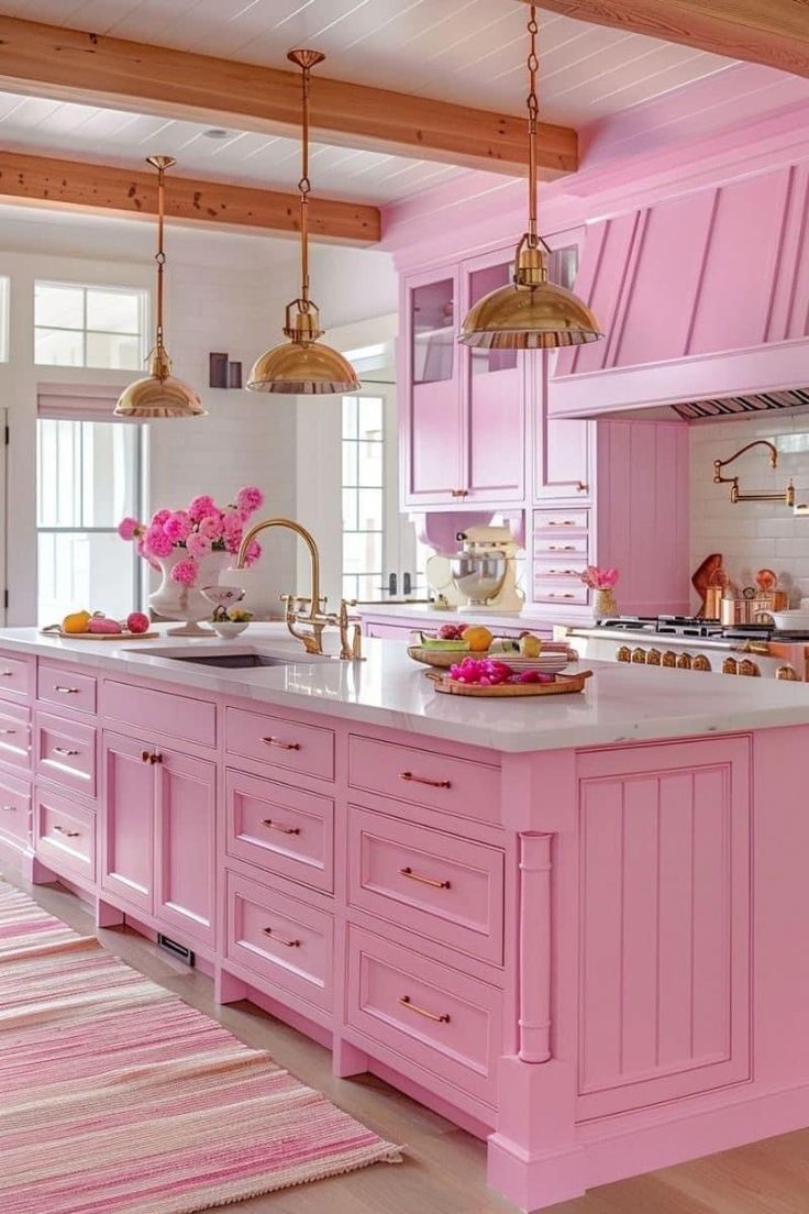 ideias de cozinha cinza e rosa para se inspirar