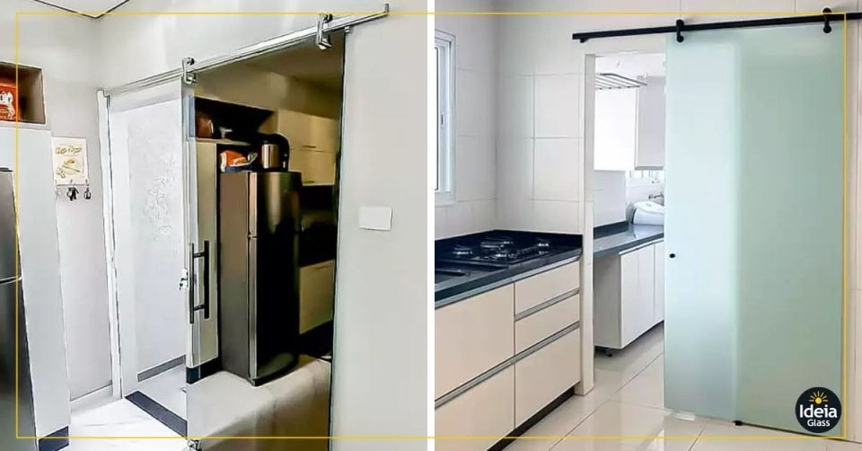 porta de vidro temperado vs porta de vidro comum para cozinha