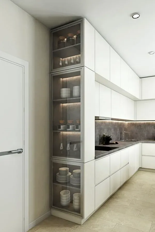 tipos de vidro para porta de armário de cozinha