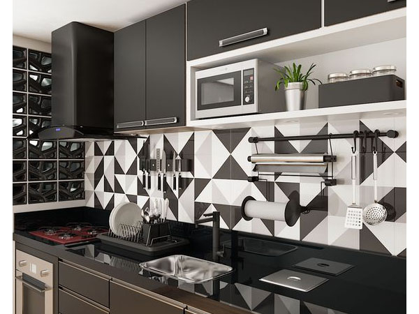 subway tiles em espinha de peixe na cozinha pequena