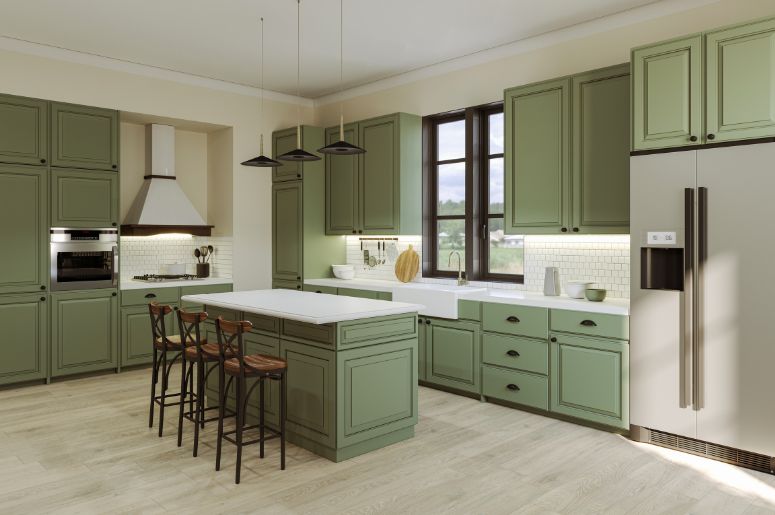 armário de cozinha retrô com pés palito