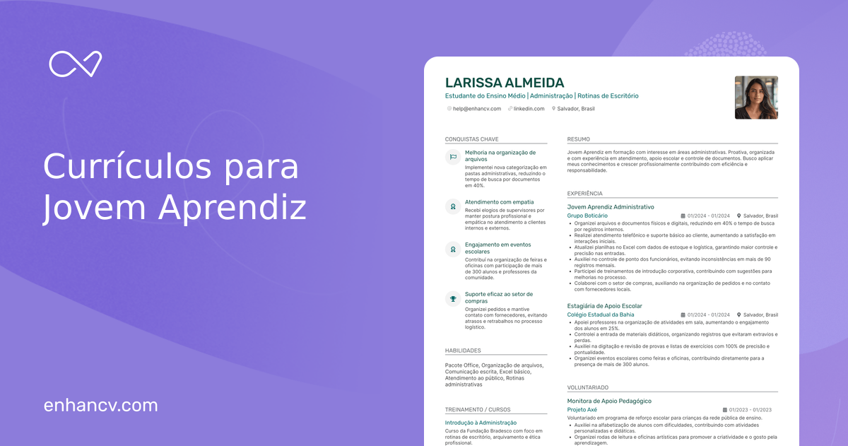 como fazer currículo jovem aprendiz nunca trabalhou
