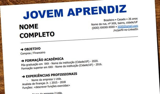 vagas jovem aprendiz currículo