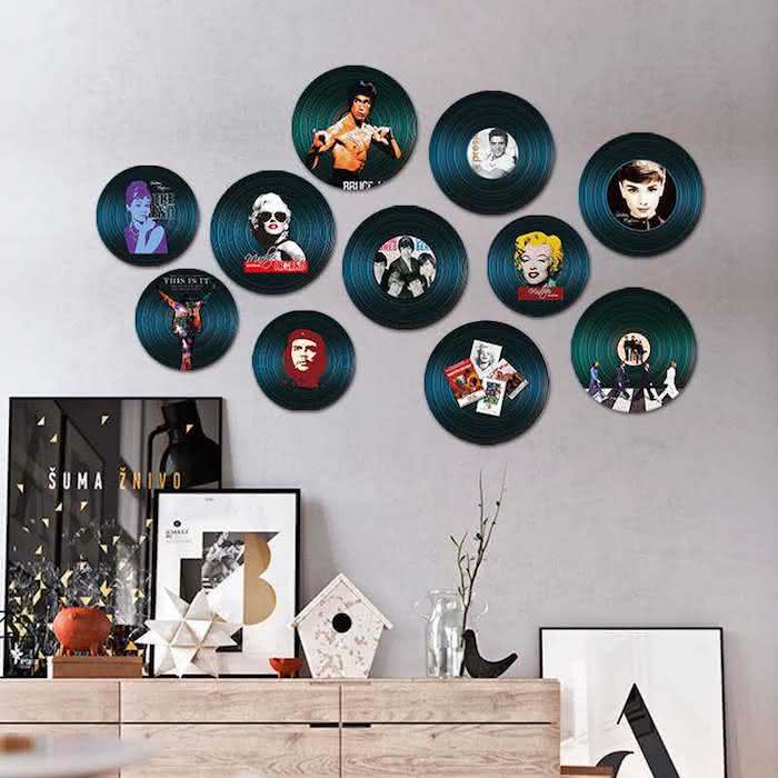 decoracao com discos de vinil