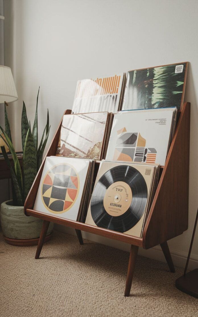 como fazer um relogio de parede com disco de vinil