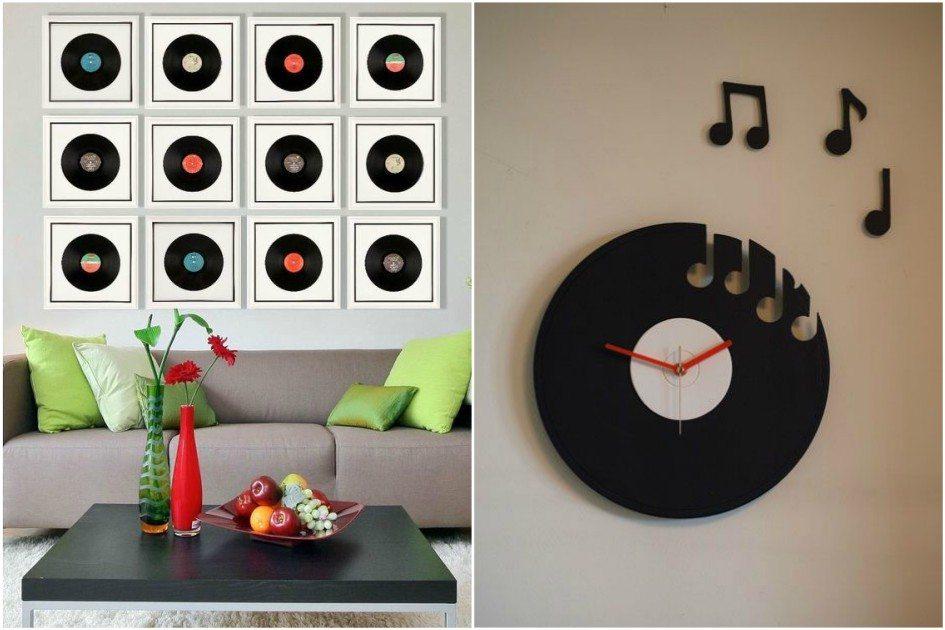 decoracao com discos de vinil ou quadros vintage qual escolher