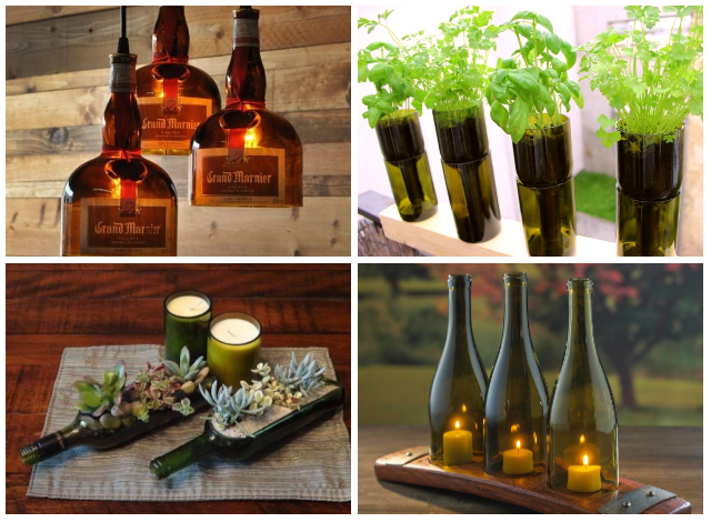 ideias criativas para decorar garrafas de vidro