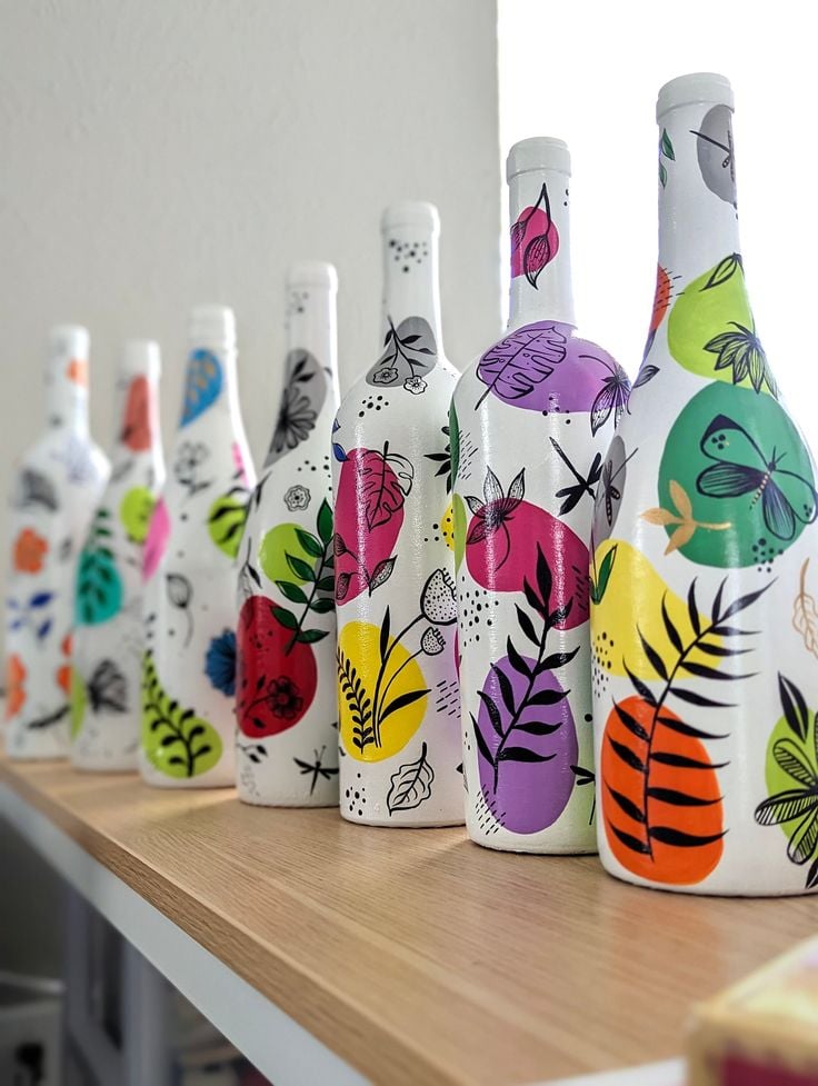 como evitar erros na pintura de garrafas de vidro