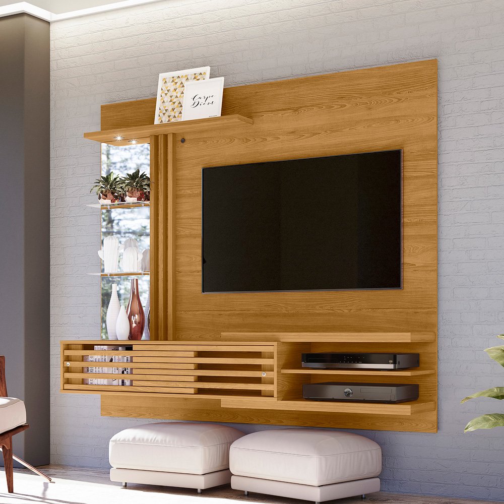 10 ideias painel tv ripado led para sala moderna