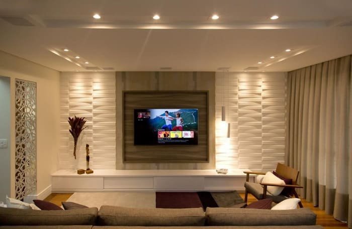 custo painel tv planejado com led e instalacao