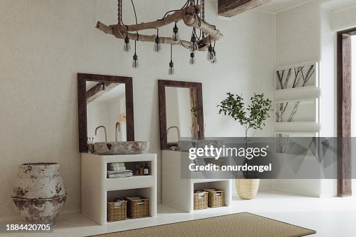 banheiro farmhouse vs banheiro rústico